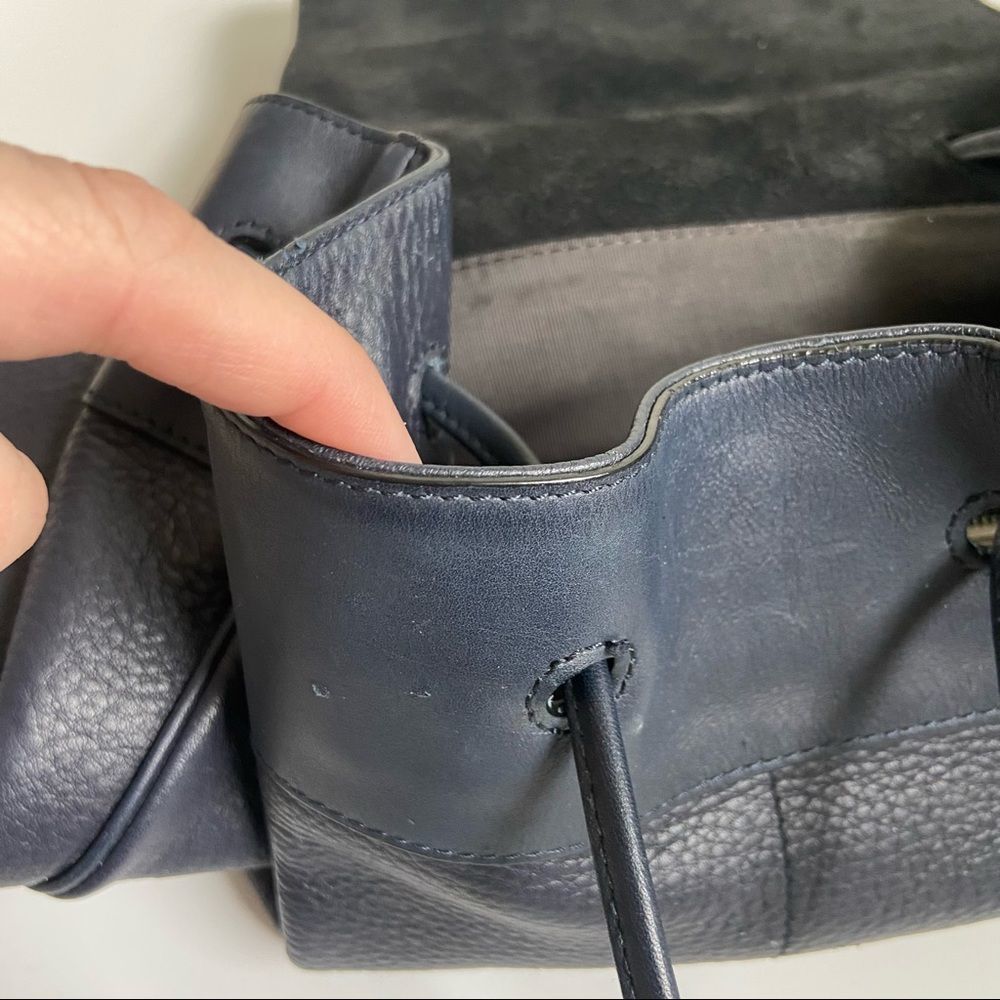 Rag & Bone navy blue leather backpack - Picture 9 of 16